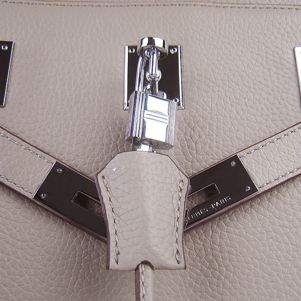 Replica Hermes Jypsiere Fjord Leather Messenger Bag Grey H6508 - 1:1 Copy - Click Image to Close